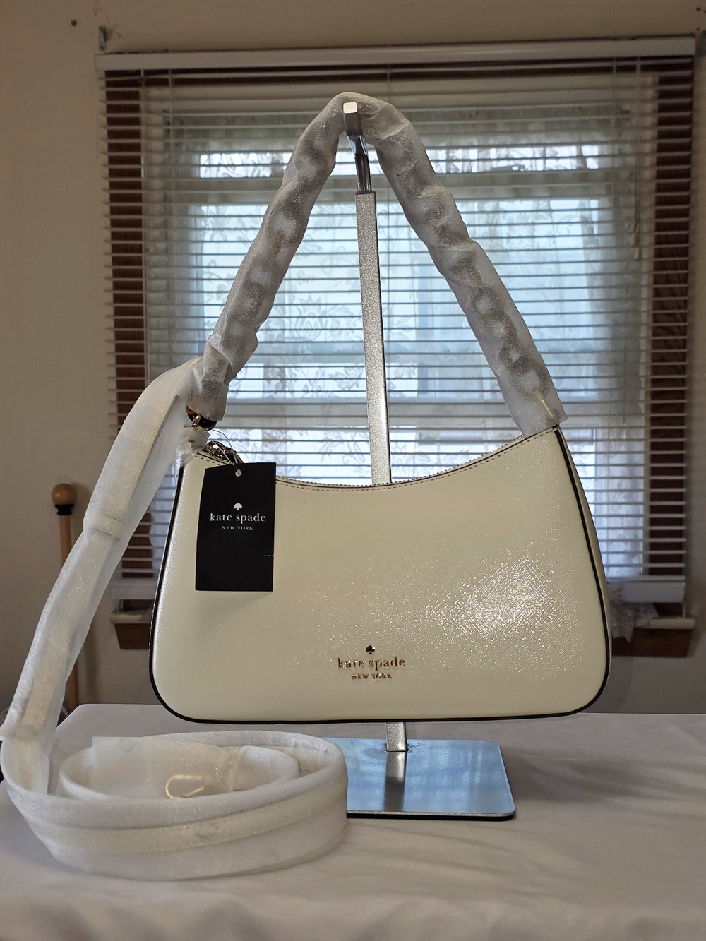 Kate Spade Madison Convertible Crossbody + Irene Sandal Size 7.5B In Meringue - Picture 2 of 11